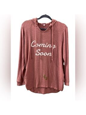 Feathers Maternity Women’s Pregnant Pullover Shirt With Hood Size: Large